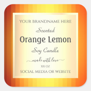 Product Packaging Labels Gold Effect Orange Frame