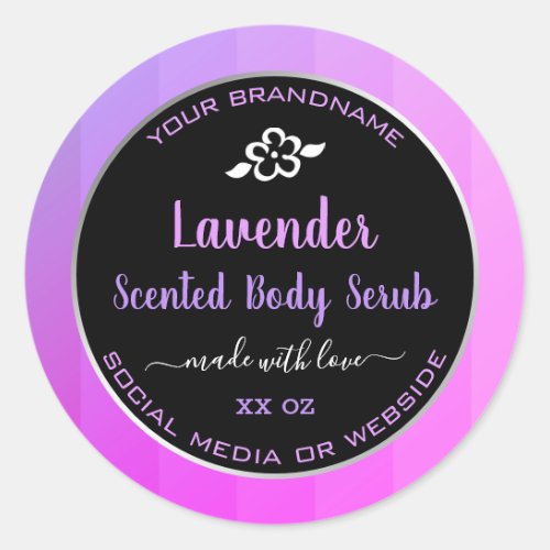 Product Packaging Labels Lavender Purple and Black