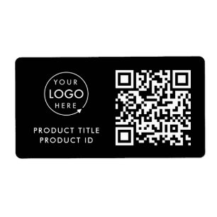 Product QR Code Inventory ID Black Business Logo Label