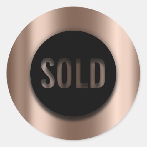 Product Sold Black Bronze Real Estate Agent Classic Round Sticker