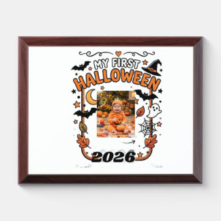 Product Title: Custom My First Halloween 2026 Baby Award Plaque
