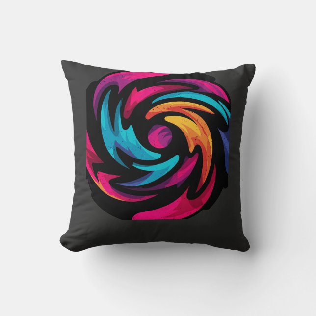 Product Title Vibrant Abstract Swirl Graphic Long  Throw Pillow (Front)
