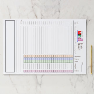 Productivity Brain Dump Large Tearaway Paper Pad