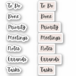 Productivity Bullet Journal Stickers Pink