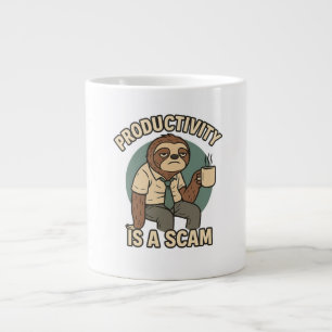 Productivity Is a Scam – Lazy Sloth Funny Office Giant Coffee Mug