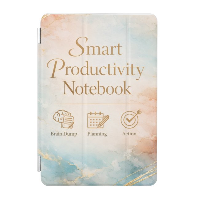 Productivity Notebook Planning & Action Journal  iPad Mini Cover (Front)