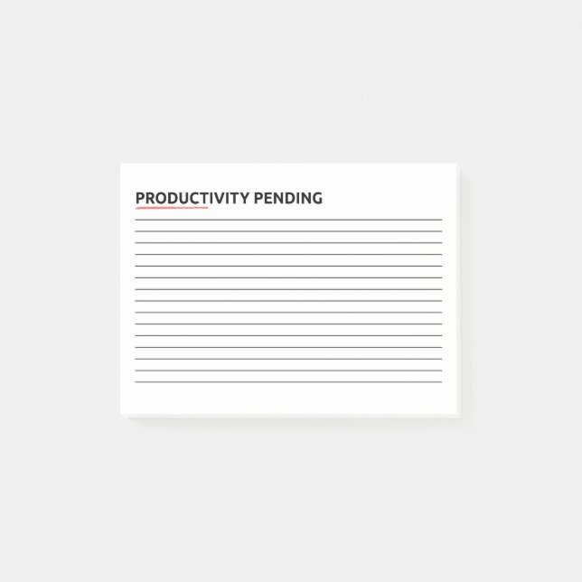 Productivity Pending | Funny Office Humor Gift Post-it Notes (Front)