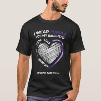 Products Mom Dad Purple Daughter Epilepsy Awarenes T-Shirt