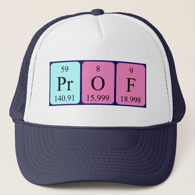 Prof periodic table name hat (Front)