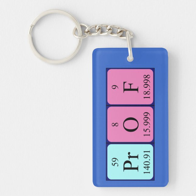 Prof periodic table name keyring (Front)