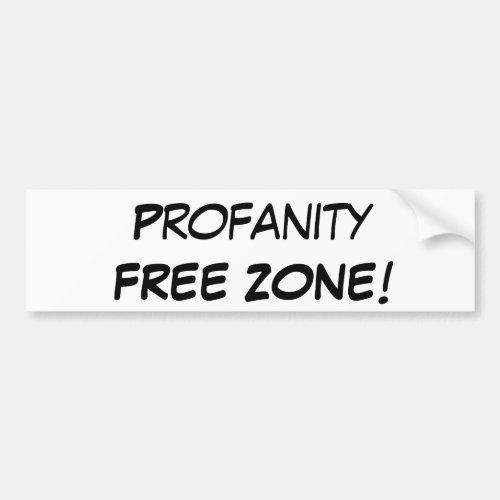 Profanity FREE ZONE sticker