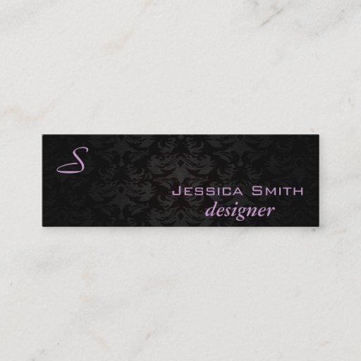 Customizable Profesional elegant modern monogram damask black business card templates