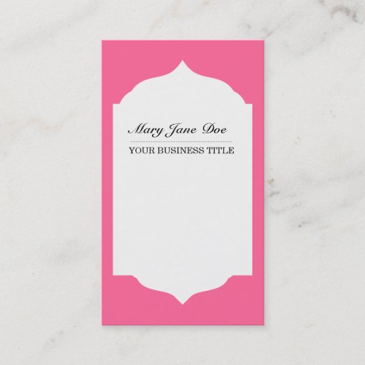 Customizable Professesional Plain &amp; Simple  Pink Business Card