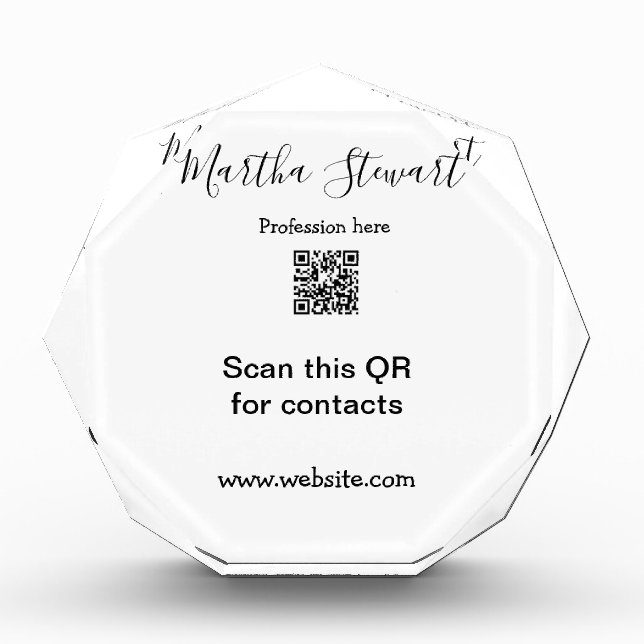 Profession add QR code details website company bus Acrylic Award (Front)