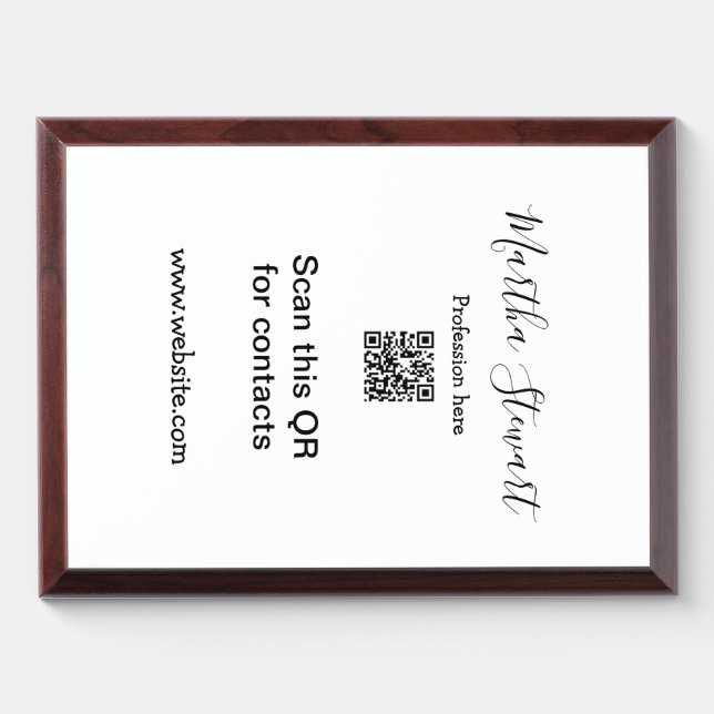 Profession add QR code details website company bus Award Plaque (Horizontal)