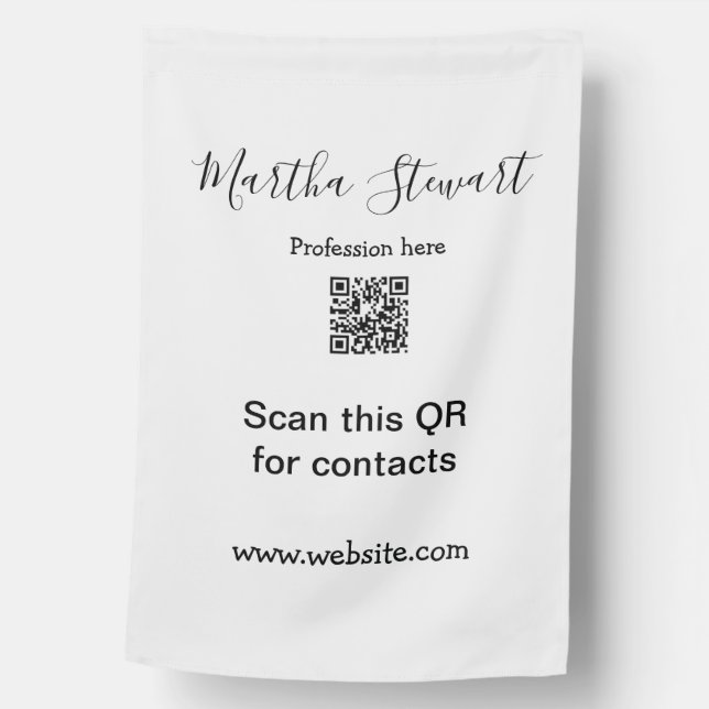 Profession add QR code details website company bus House Flag (Front)