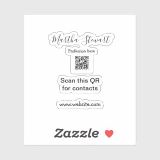 Profession add QR code details website company bus Sticker