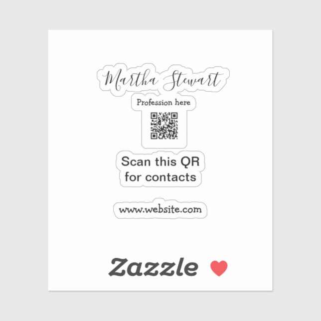 Profession add QR code details website company bus Sticker (Sheet)