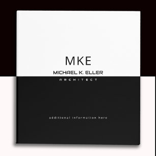Profession Architect Custom Half-Black Half-White 3 Ring Binder