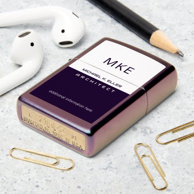 Profession Architect Stylishly Cool & Modern Zippo Lighter (On Table 2)