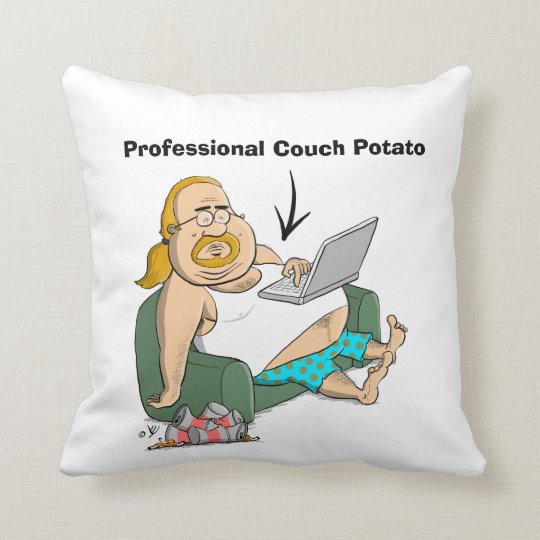 Profession Couch Potato Funny Pillow Zazzle Com