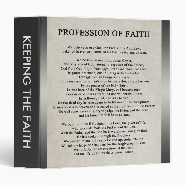 Profession of Faith 3 Ring Binder (Front/Spine)