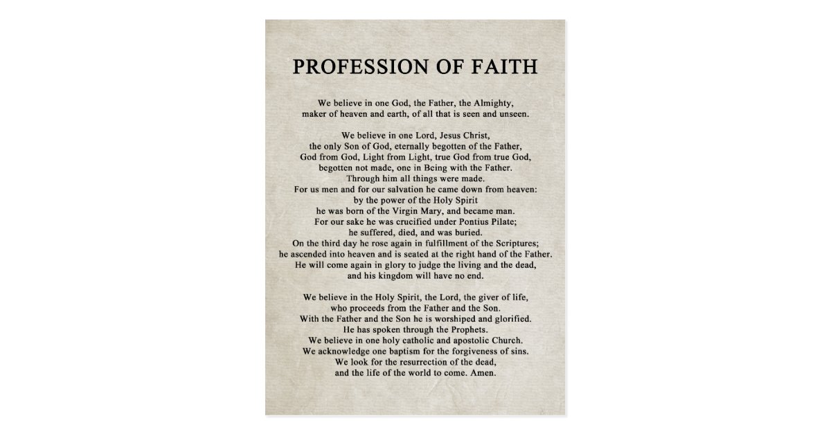 Profession of Faith Postcard