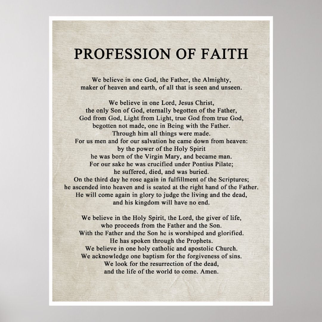 Profession of Faith Poster | Zazzle