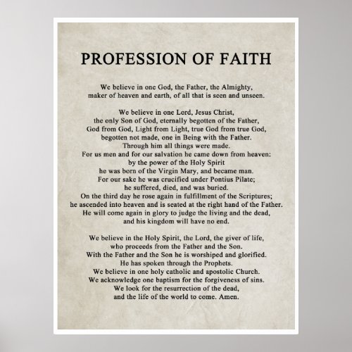 Profession of Faith Poster