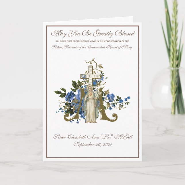 PROFESSION OF VOWS CARD (Front)