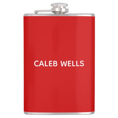 Profession Plain Simple Attractive Red White Name Flask