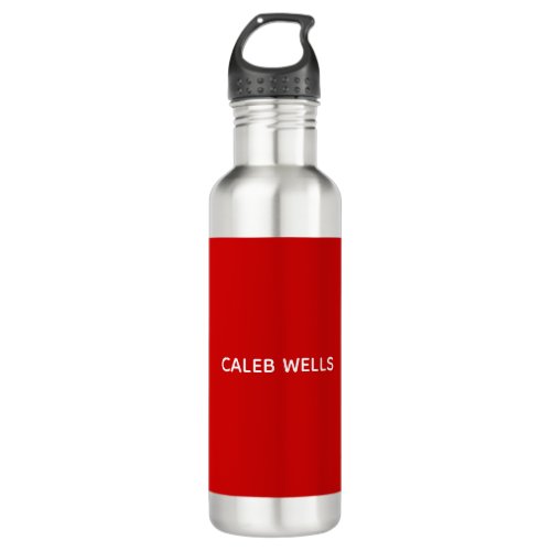 Profession Plain Simple Attractive Red White Name Stainless Steel Water Bottle