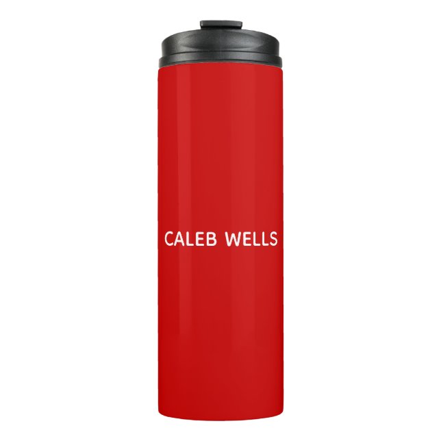 Profession Plain Simple Attractive Red White Name Thermal Tumbler (Front)