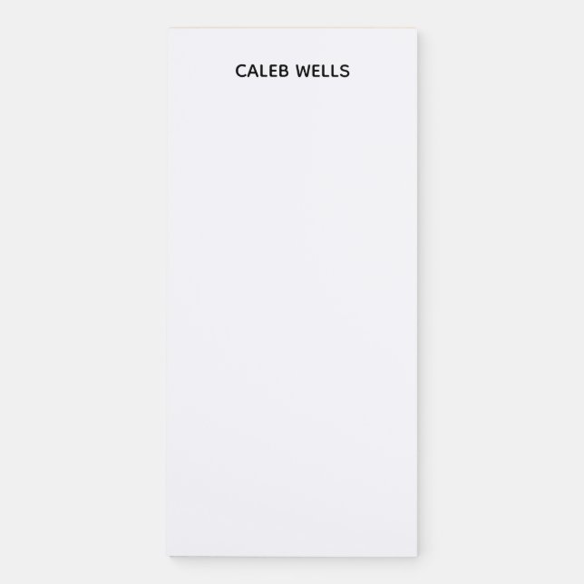 Profession Plain Simple White Attractive Magnetic Notepad (Front)