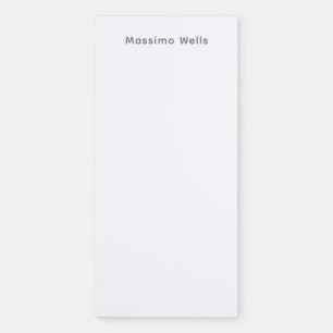 Profession Plain Simple White Attractive Magnetic Notepad
