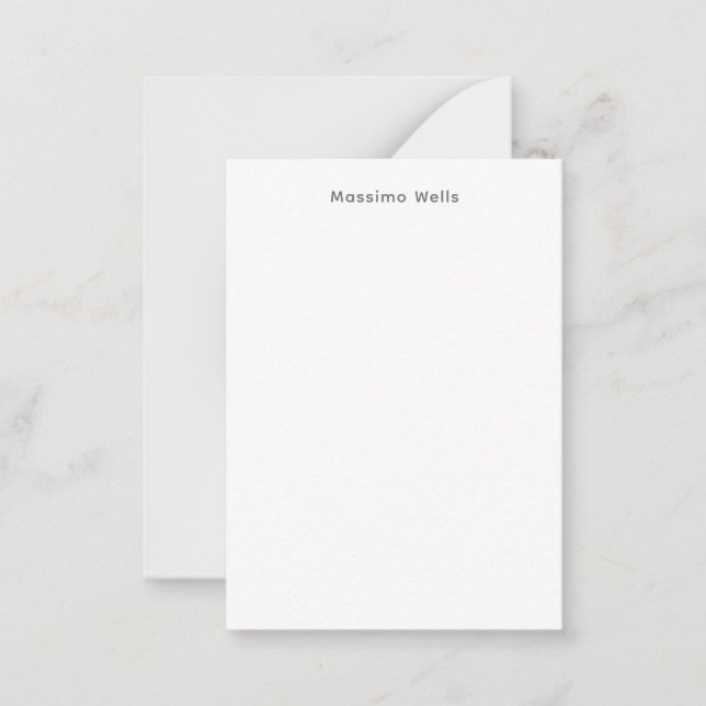 Profession Plain Simple White Attractive Note Card (Front)