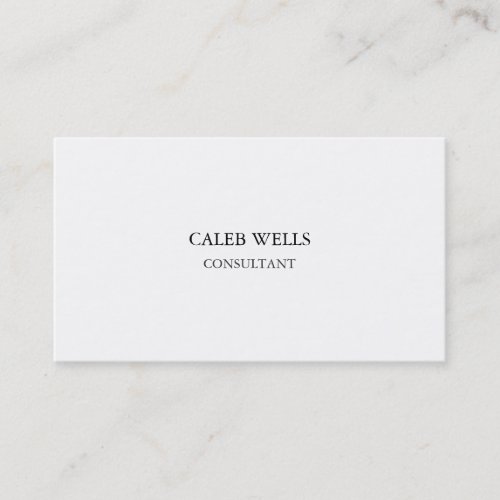 Profession Plain Simple White Attractive Two Sided Business Card