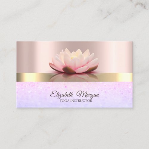 Professiona Elegant Bokeh Lotus Rose Gold Business Card