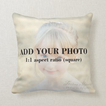 Professional 1x1 Square Add Your Photo Template Throw Pillow by AFleetingMoment at Zazzle