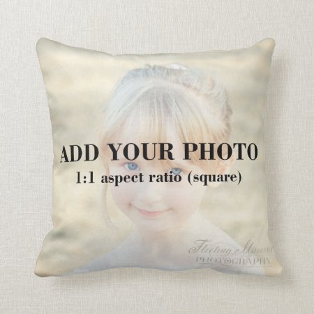 Professional 1x1 Square Add Your Photo Template Throw Pillow