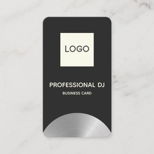 Professional 2020 DJ _ Metallic Faux with Logo Business Card