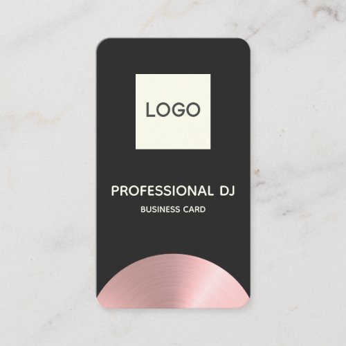 Professional 2020 DJ _ Rose Gold Faux with Logo Business Card