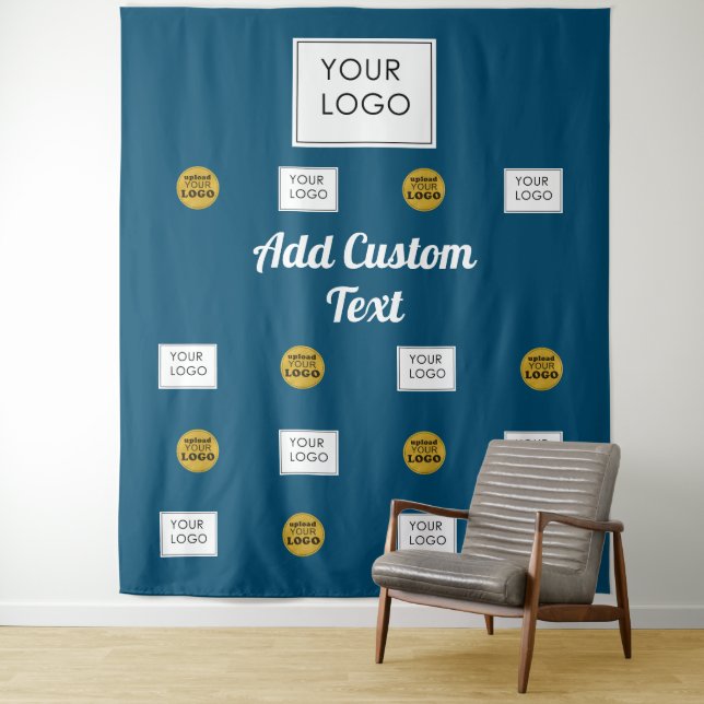 Professional 2 Custom Business Logo Blue Backdrop (In Situ)