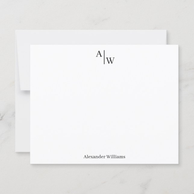 Professional 2 Monogram Basic Budget Note Card (Front)