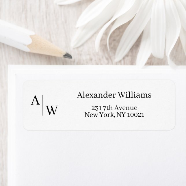 Professional 2 Monogram Name Simple Basic Minimal Label (Insitu)