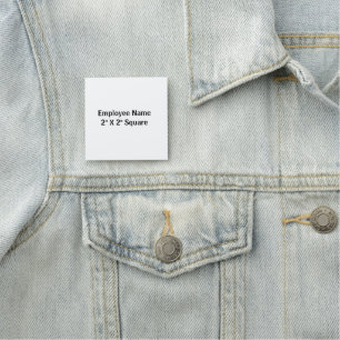 Professional 2" X 2" Square Classic Pin Name Tag