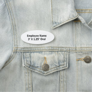 Professional 3" X 1.25" Oval Classic Pin Name Tag