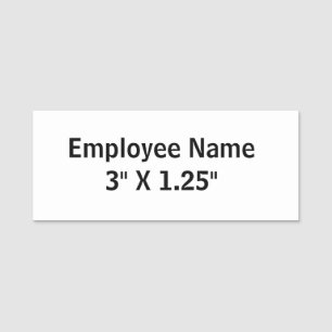 Professional 3" X 1.25" Squared Classic Pin Name Tag