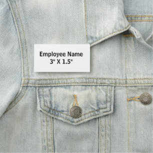 Professional 3" X 1.5" Squared Classic Pin Name Tag