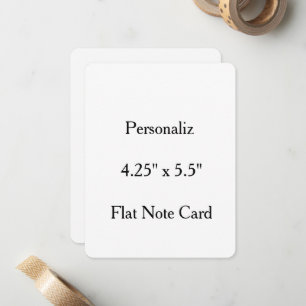 Professional 4.25" x 5.5" Square Standard. Flat Note Card
